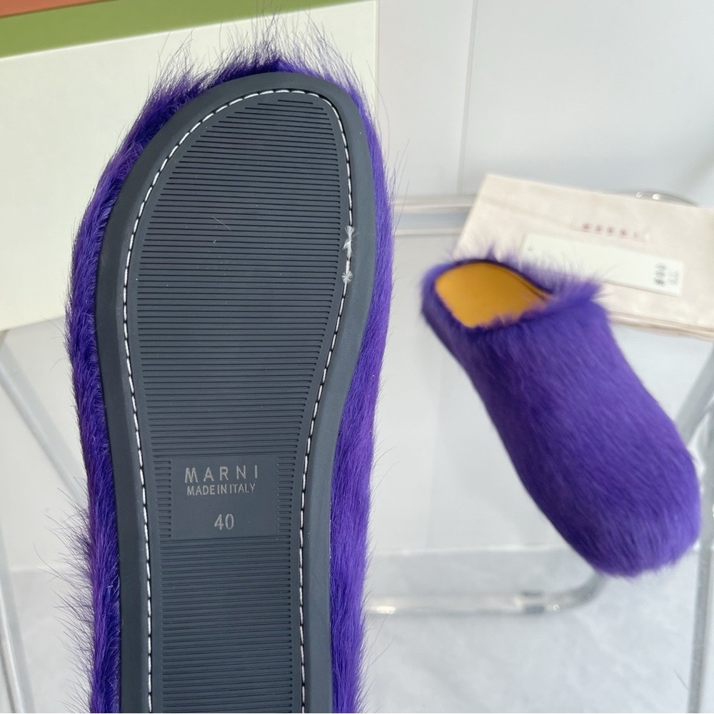 Marni Purple Slippers Plush Slip-On Comfort